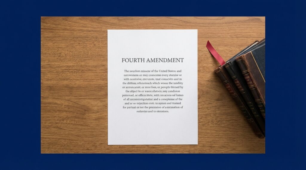 What is required for a search warrant under the Fourth Amendment?