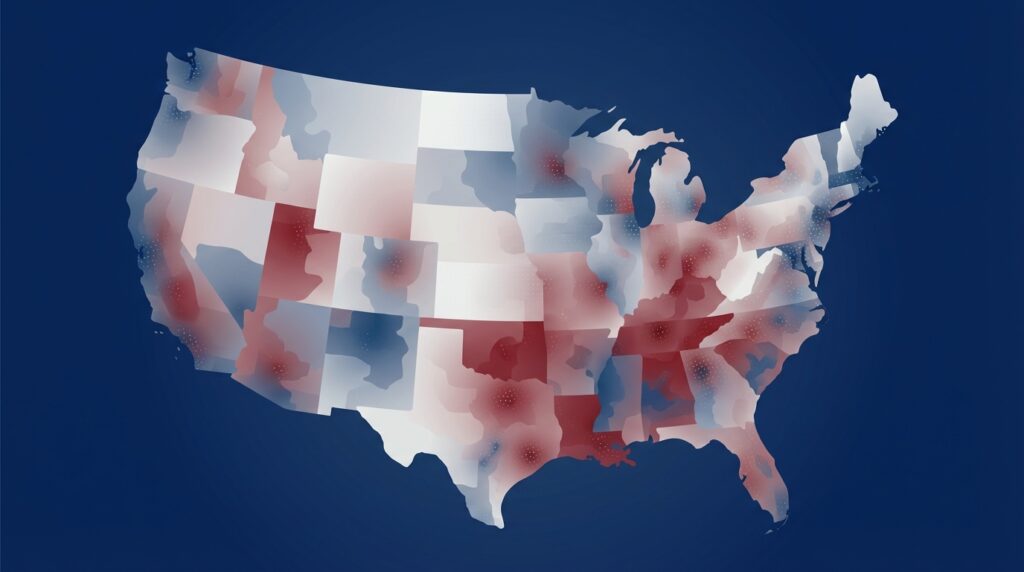 How much of the USA is liberal?